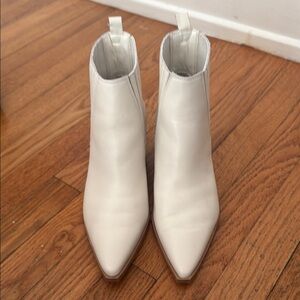 Marc Fisher White Ankle Boots